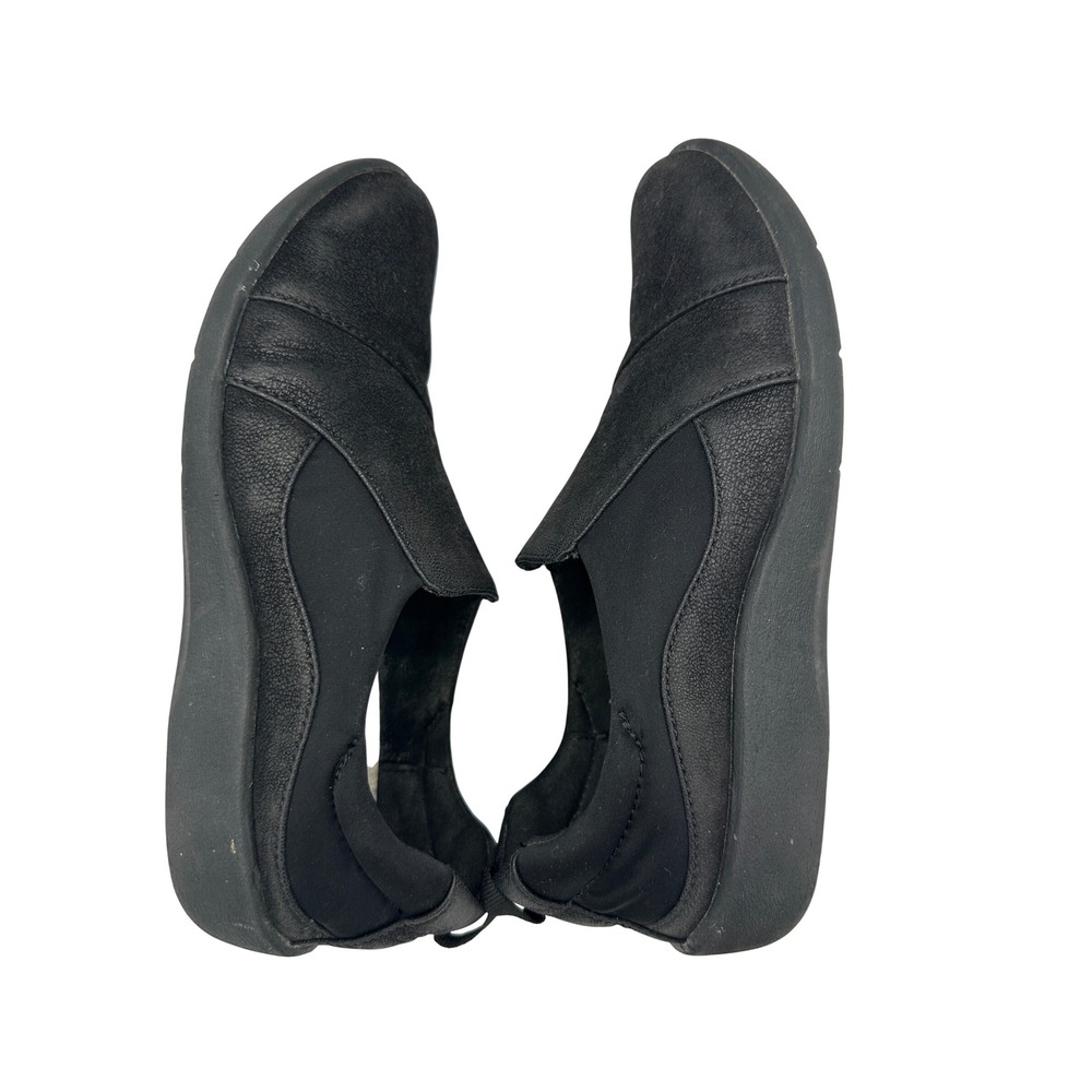 Clarks Cloudsteppers Slip On Women 6.5 Black Good Cushion Soft Casual Flats - Picture 10 of 11
